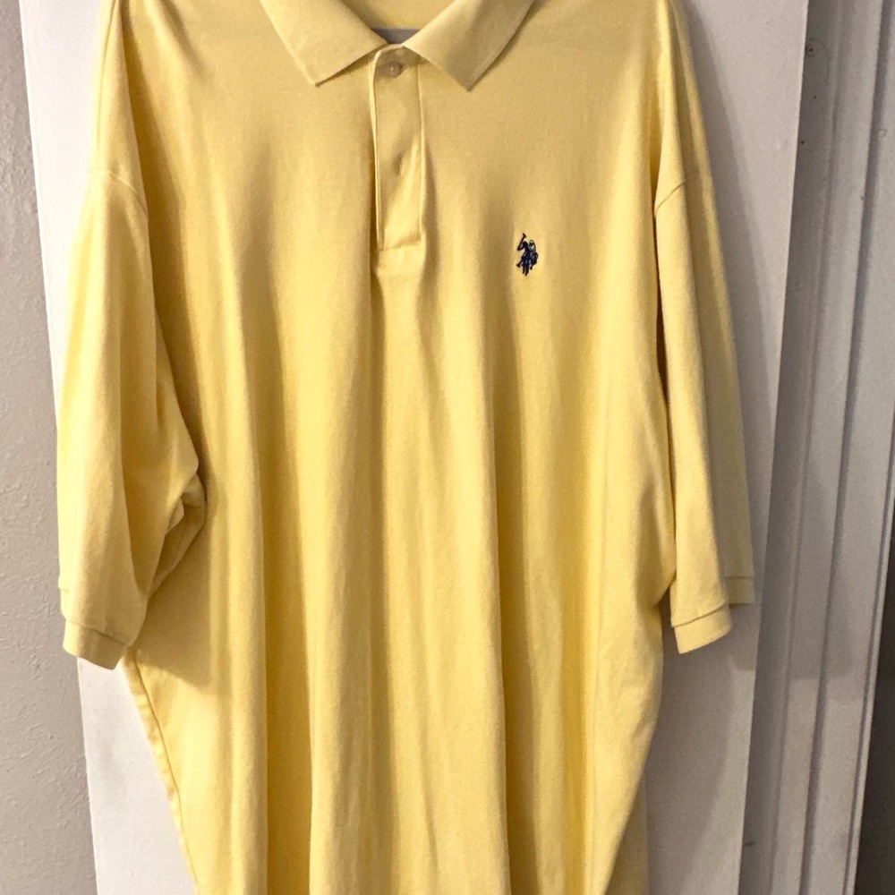 U.S. Polo Assn. Butter Yellow Preppy Polo Shirt - 4XLT 100% Cotton Luxury Feel